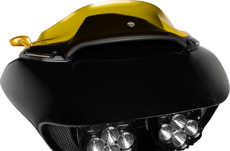 Custom Dynamics Black LED Windshield Trim With Sequential Auxiliary Turn Signals for 2023-2025 Harley-Davidson Trike and 2015-2023 Harley-Davidson Touring Motorcycles