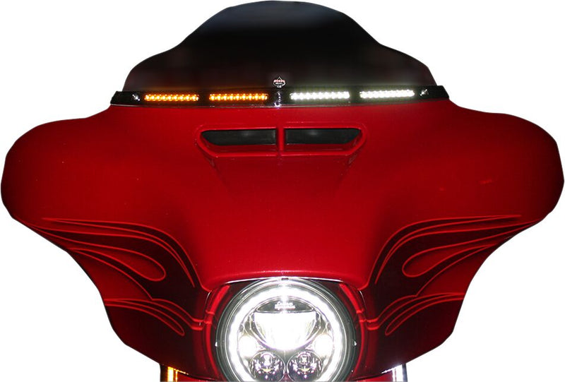 Custom Dynamics Chrome Gensis 4 Dynamic LED Batwing Windshield Trim for 1996-2005 Harley-Davidson Electra Glide Motorcycles