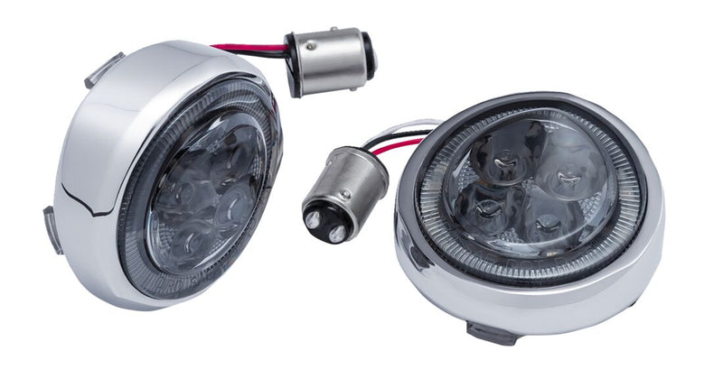 LED Lighted Fang® Rear Signal Light Inserts Dyna,
Softail,
Sportster,
Touring