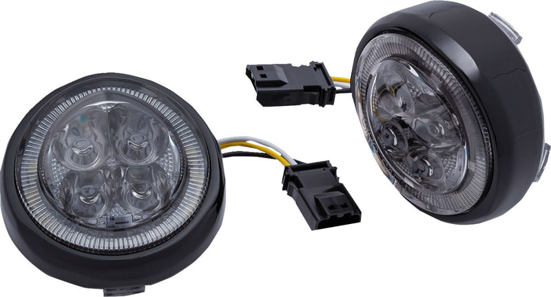 LED Lighted Fang® Front Signal Light Inserts with Bezel Dyna,
Softail,
Sportster,
Touring