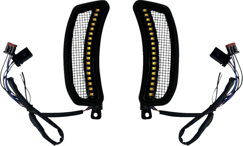 Custom Dynamics Amber White Fairing Vent Lights for 2022-2026 Harley-Davidson Softail Low Rider ST - FXLRST and 2022 Harley-Davidson Softail Low Rider El Diablo - FXRST Motorcycles #CD-LRST-VENT-B