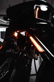 Custom Dynamics Amber White Fairing Vent Lights for 2022-2026 Harley-Davidson Softail Low Rider ST - FXLRST and 2022 Harley-Davidson Softail Low Rider El Diablo - FXRST Motorcycles #CD-LRST-VENT-B