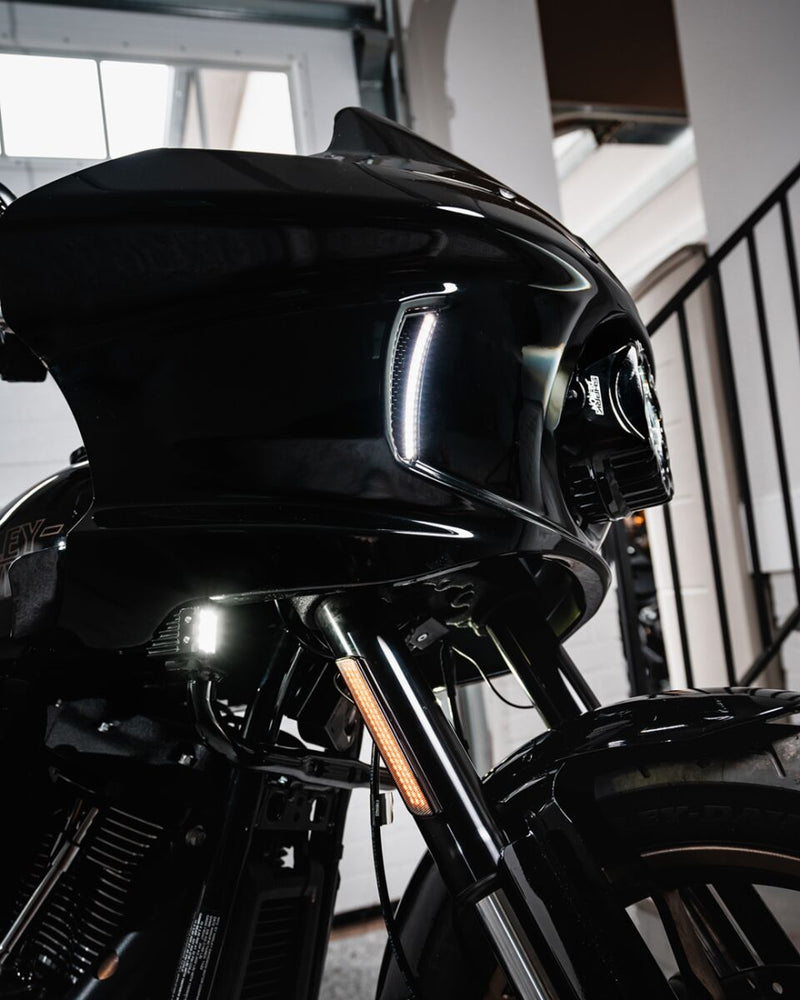 Custom Dynamics Amber White Fairing Vent Lights for 2022-2026 Harley-Davidson Softail Low Rider ST - FXLRST and 2022 Harley-Davidson Softail Low Rider El Diablo - FXRST Motorcycles #CD-LRST-VENT-B