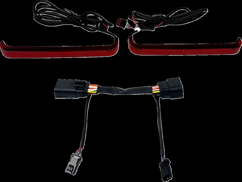Custom Dynamics Red Low Profile LED Saddlebag Lights for 2023-2026 Harley-Davidson Touring Motorcycles