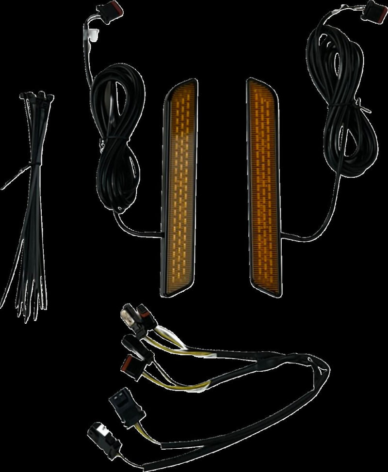 Custom Dynamics Amber Front Fork LED Reflector for 2022 Harley-Davidson Softail Low Rider El Diablo - FXRST and 2022-2026 Harley-Davidson Softail Low Rider ST - FXLRST Motorcycles