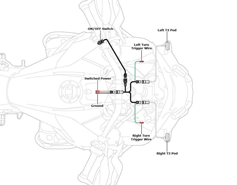 Denali Wiring Harness for T3 Switchback Signals with ON/OFF Switch Turn Signal Each