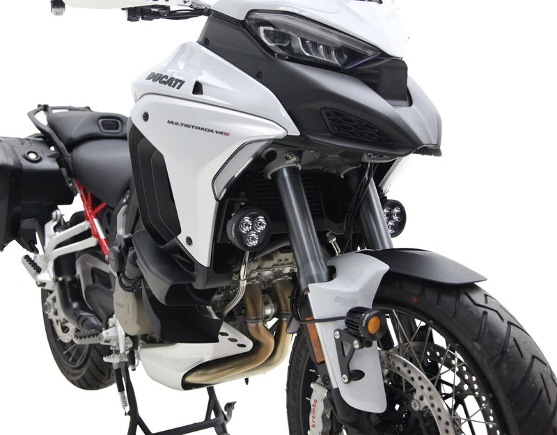 Denali Driving Light Mount – Ducati Multistrada V4 for 2021-2024 DUCATI MULTISTRADA V4 1200 Mount Kit Black Horn Steel