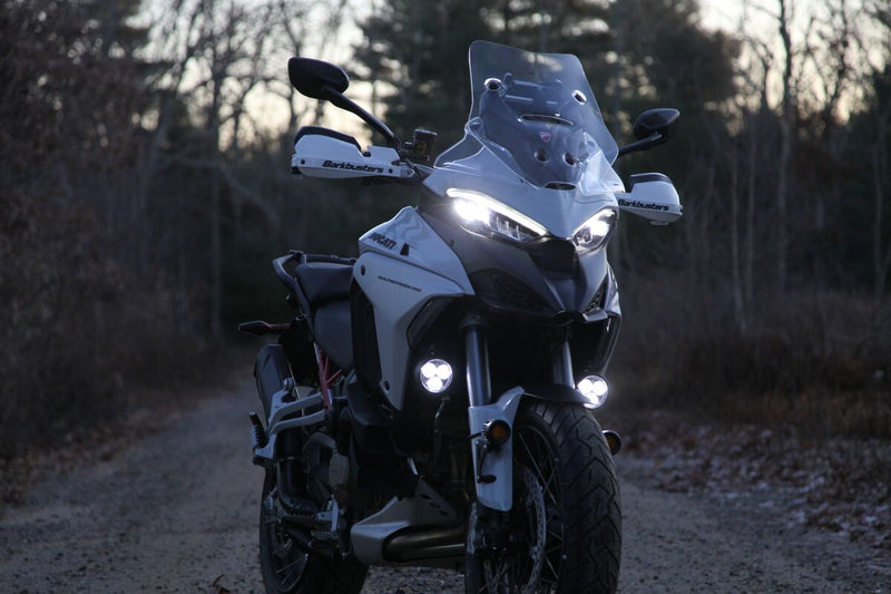 Denali Driving Light Mount – Ducati Multistrada V4 for 2021-2024 DUCATI MULTISTRADA V4 1200 Mount Kit Black Horn Steel