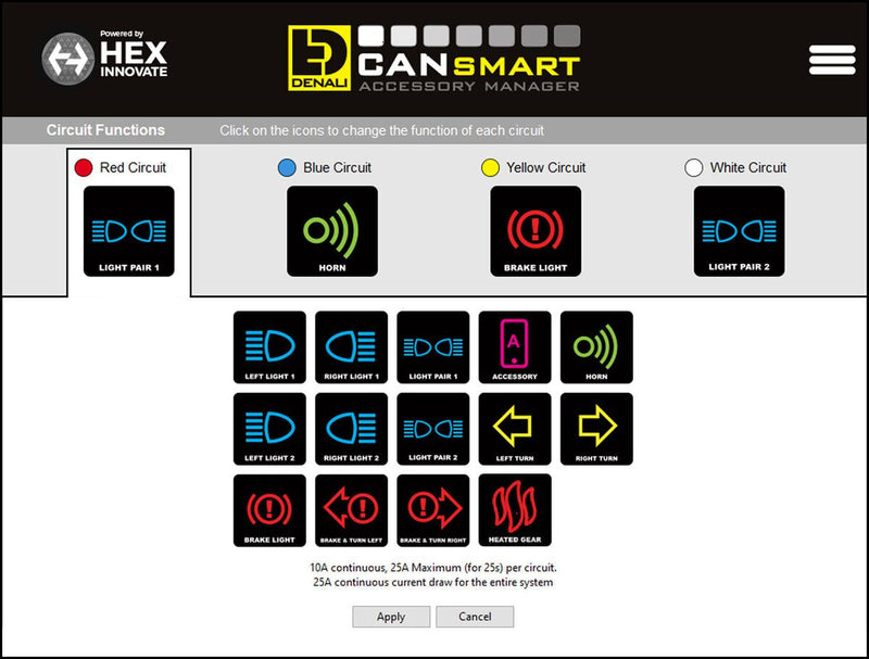 Denali Cansmart Gen II for 2022-2023 HUSQVARNA NORDEN 901 ABS Handlebar Switch Control Unit Black Brake Light Run Each