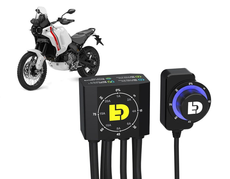 Denali Dialdim Lighting Controller for 2023-2024 DUCATI DESERT X 950 ABS Lighting Control Module Black Wiring Harness Kit