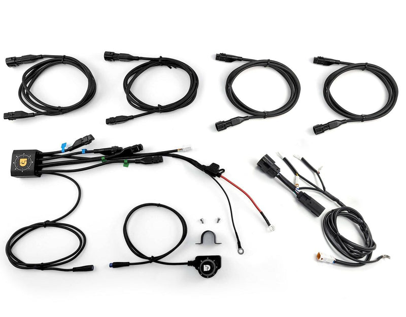 Denali Dialdim Lighting Controller for 2023-2024 DUCATI DESERT X 950 ABS Lighting Control Module Black Wiring Harness Kit