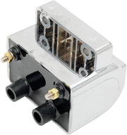 Drag Specialties Chrome Electronic Ignition Dual Fire Coil for Various Various Harley-Davidson Motorcycles (See Fitment List)