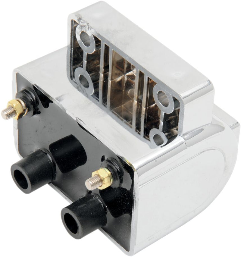 Drag Specialties Chrome Electronic Ignition Dual Fire Coil for Various Various Harley-Davidson Motorcycles (See Fitment List)
