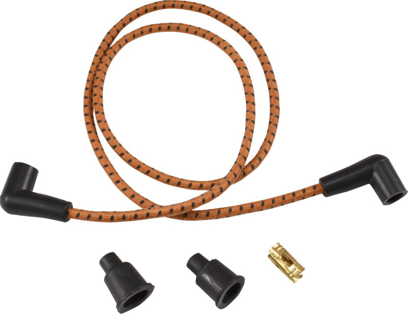 Drag Specialties Braided Brown/Black Spark Plug Wires