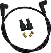 Drag Specialties Universal Braided Black/Pink Spark Plug Wires