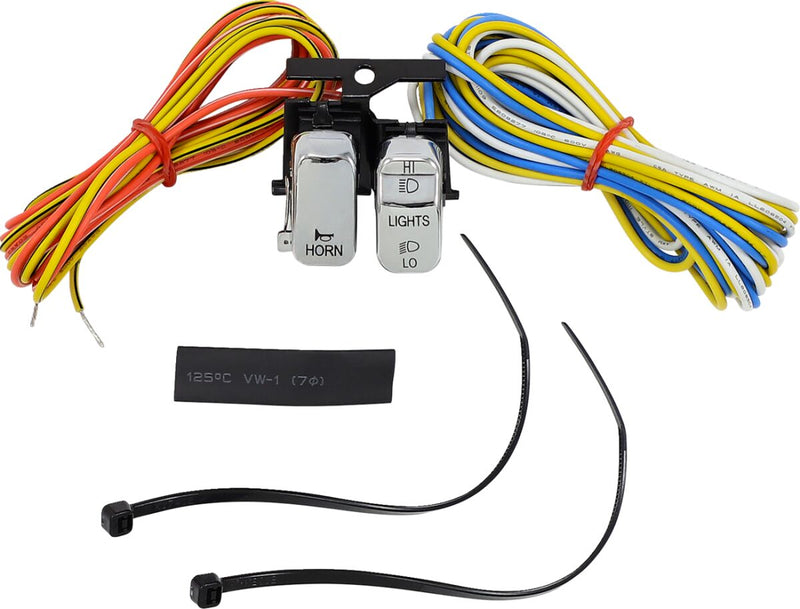 Drag Specialties Chrome Dimmer and Horn Switches for Various Various Harley-Davidson Motorcycles (See Fitment List)