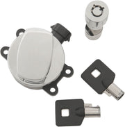 Drag Specialties Chrome Side Hinge Ignition Switch W/ Fork Lock for 2011-2017 Harley-Davidson Softail Motorcycles