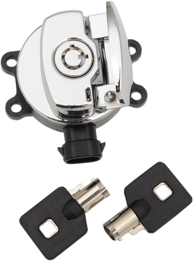 Drag Specialties Chrome Side Hinge Ignition Switch for 2011-2017 Harley-Davidson Softail Motorcycles