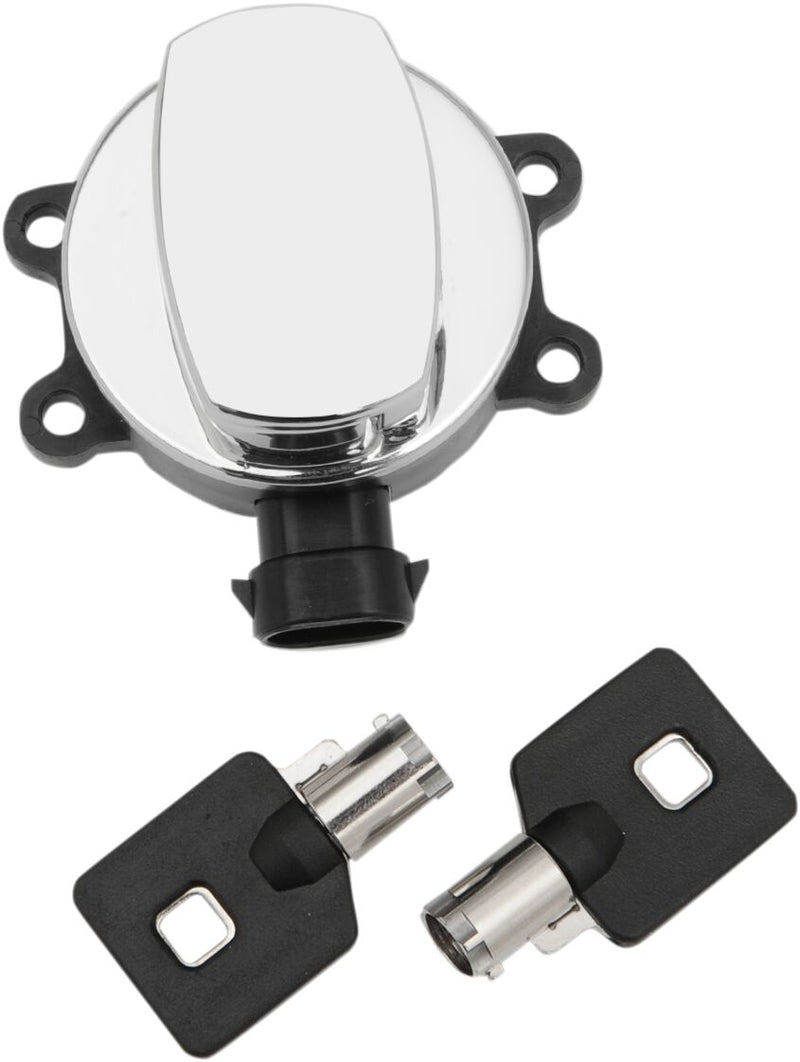 Drag Specialties Chrome Side Hinge Ignition Switch for 2011-2017 Harley-Davidson Softail Motorcycles