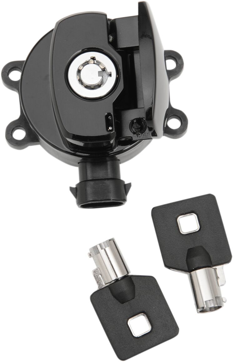 Drag Specialties Gloss Black Side Hinge Ignition Switch for 2011-2017 Harley-Davidson Softail Motorcycles