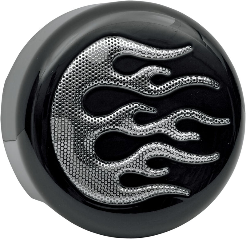 Drag Specialties Chrome Flame Horn Cover