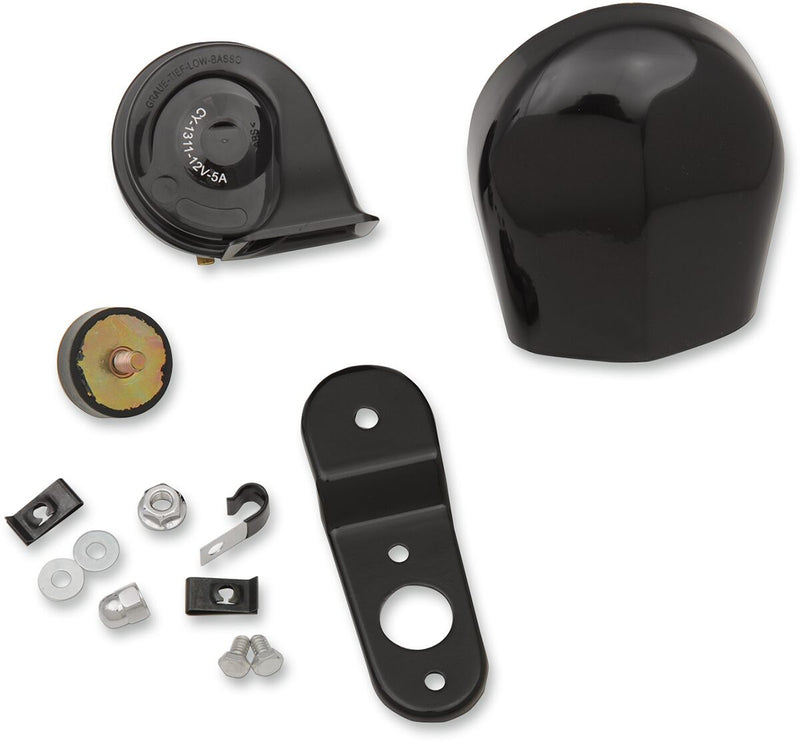 Drag Specialties Black Electric Horn Kit for Various Various Harley-Davidson Motorcycles (See Fitment List)