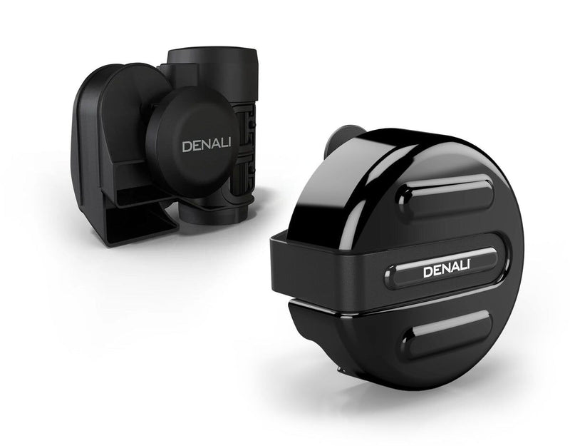 Denali SoundBomb V-Twin Dual-Tone Air Horn with Cover for 2014-2023 Harley-Davidson Horn Kit Black