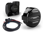 Denali SoundBomb V-Twin Dual-Tone Air Horn with Cover for 2014-2023 Harley-Davidson Horn Kit Black