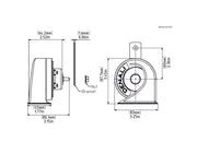 Denali Mini Electromagnetic Low Tone Horn Black Kit
