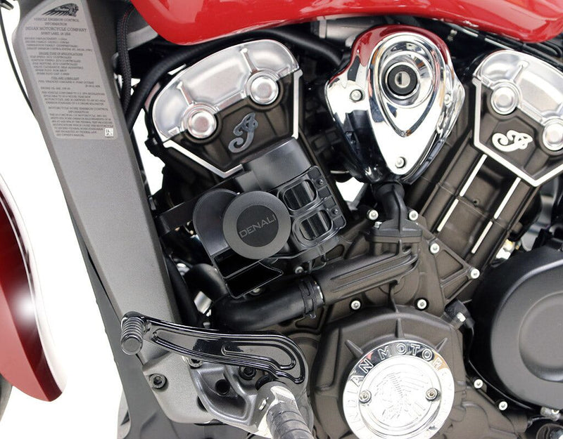 Denali Horn Mount for 2015-2024 INDIAN Mount Kit Black Steel