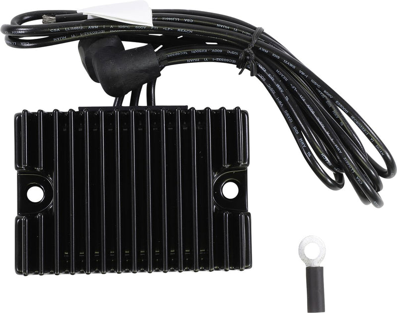 Drag Specialties Black Premium Voltage Regulator for Various Various Harley-Davidson Motorcycles (See Fitment List)