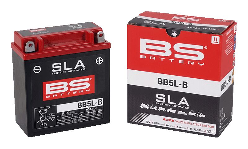 BS Battery SLA Factory-Activated AGM Maintenance-Free Batteries Black BB5L-B AGM Maintenance Free Brass Each