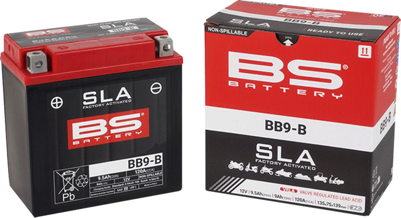 BS Battery SLA Factory- Activated AGM Maintenance-Free Battery BB Black BB9-B AGM Maintenance Free Each