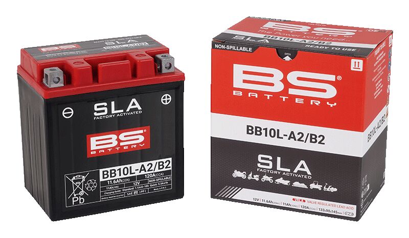 BS Battery SLA Factory-Activated AGM Maintenance-Free Batteries Black BB10L-B2 AGM Maintenance Free Each