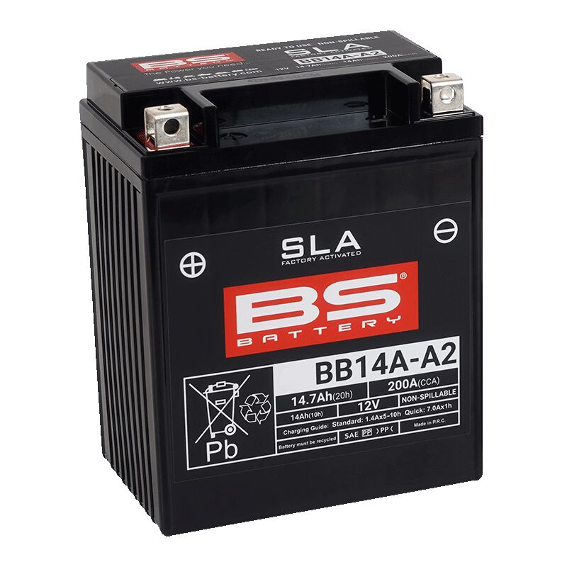 BS Battery SLA Factory-Activated AGM Maintenance-Free Batteries Black BB14A-A2 AGM Maintenance Free