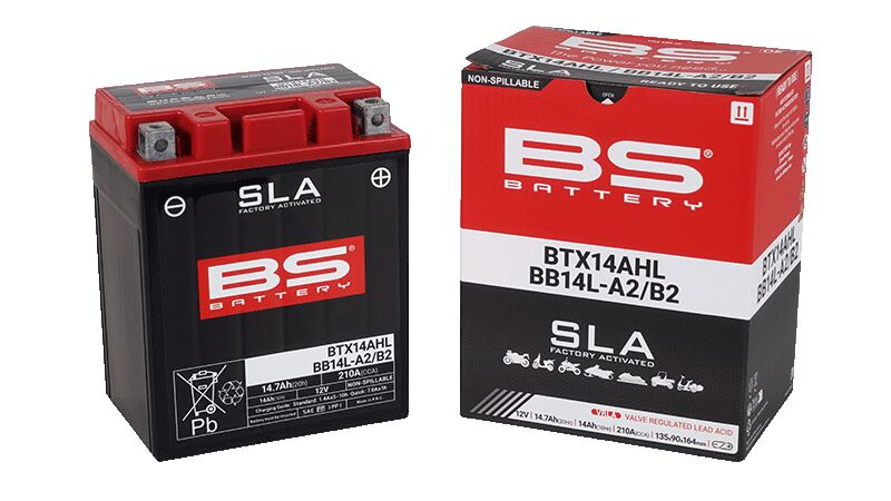 BS Battery SLA Factory-Activated AGM Maintenance-Free Batteries Black BB14L-A2 AGM Maintenance Free Each