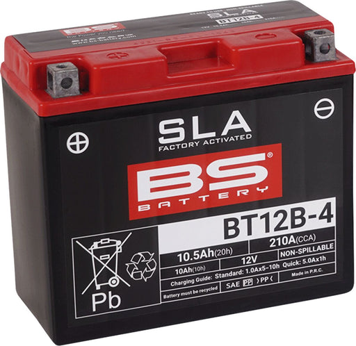 BS Battery SLA Factory- Activated AGM Maintenance-Free Battery BT Black BT12B-4 AGM Maintenance Free