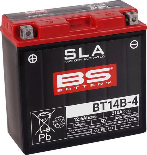 BS Battery SLA Factory- Activated AGM Maintenance-Free Battery BT Black BT14B-4 AGM Maintenance Free
