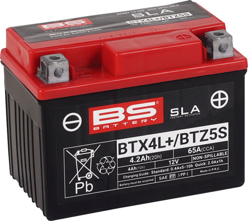 BS Battery SLA Factory- Activated AGM Maintenance-Free Battery BTX BTZ Black BTX4L BTZ5S AGM Maintenance Free