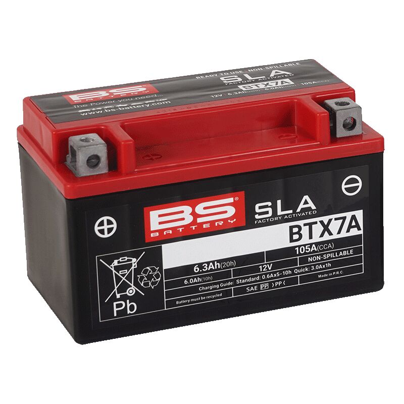 BS Battery SLA Factory-Activated AGM Maintenance-Free Batteries Black BTX7A AGM Maintenance Free