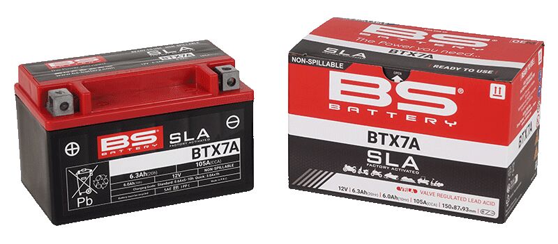 BS Battery SLA Factory-Activated AGM Maintenance-Free Batteries Black BTX7A AGM Maintenance Free Each