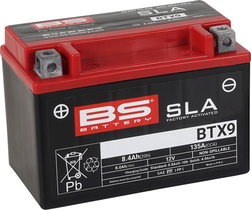 BS Battery SLA Factory- Activated AGM Maintenance-Free Battery BTX Black BTX9 AGM Maintenance Free