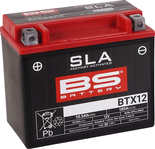 BS Battery SLA Factory- Activated AGM Maintenance-Free Battery BTX Black BTX12 AGM Maintenance Free