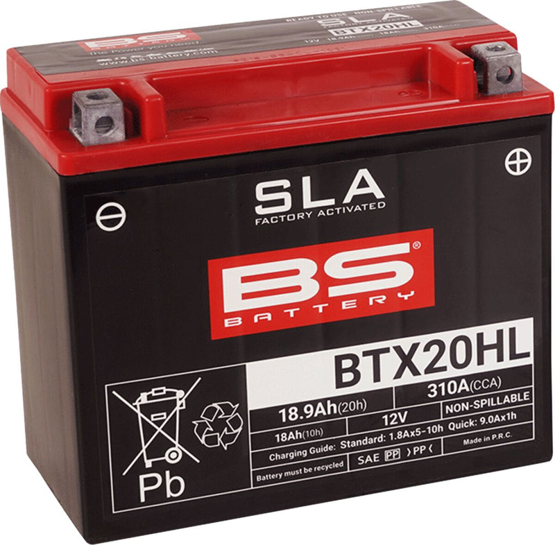 BS Battery SLA Factory- Activated AGM Maintenance-Free Battery BTX Black BTX20HL AGM Maintenance Free
