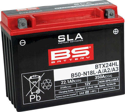BS Battery SLA Factory- Activated AGM Maintenance-Free Battery BTX Black BTX24HL AGM Maintenance Free