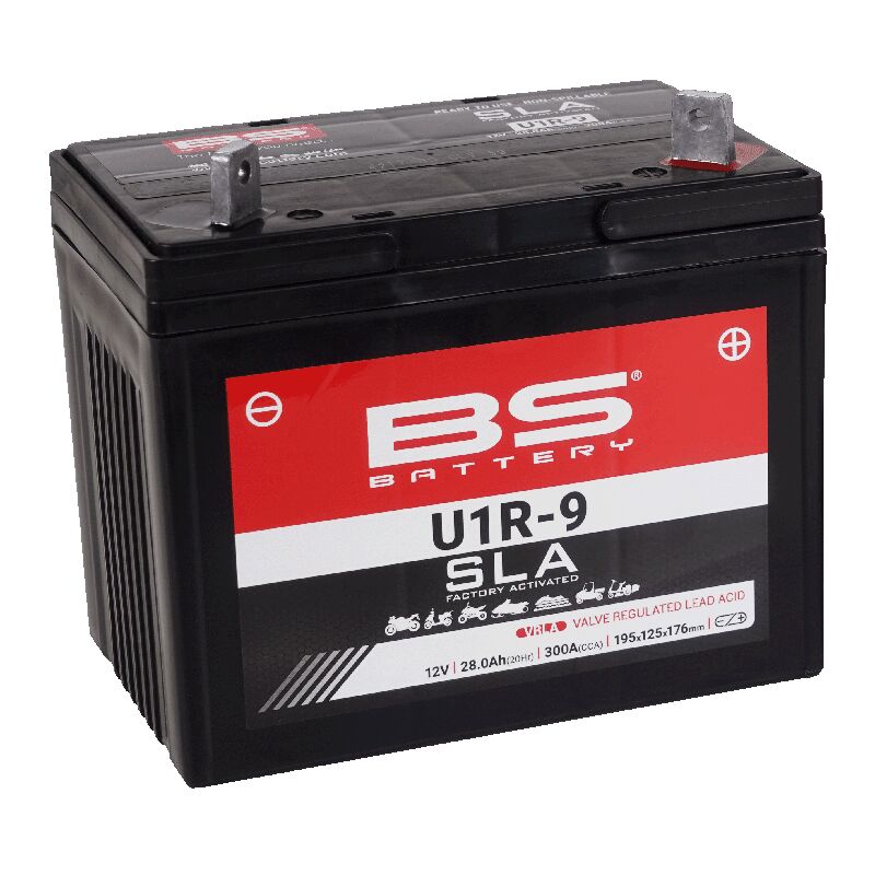 BS Battery SLA Factory-Activated AGM Maintenance-Free Batteries Black U1R-9 AGM Maintenance Free