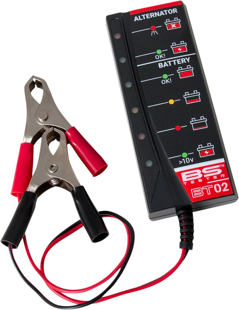 BS Battery BT02 Battery & Alternator Tester Battery Tester Black LED