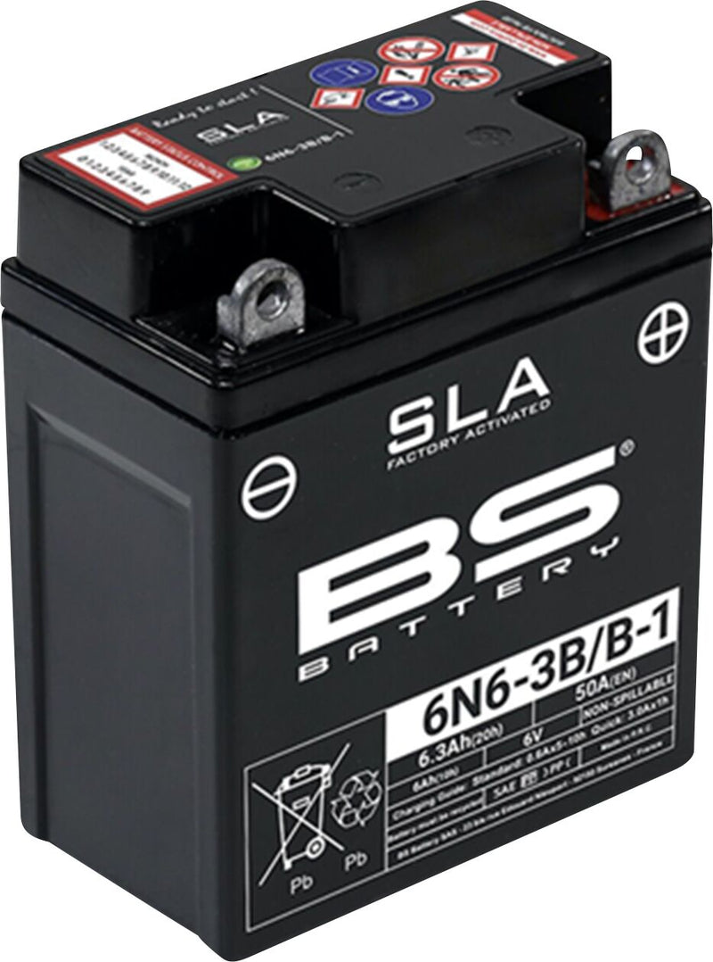 BS Battery SLA Factory-Activated AGM Maintenance-Free Batteries Black 6N6-3B/B-1 AGM Maintenance Free