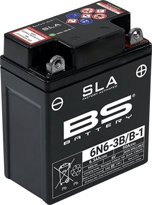 BS Battery SLA Factory-Activated AGM Maintenance-Free Batteries Black 6N6-3B/B-1 AGM Maintenance Free