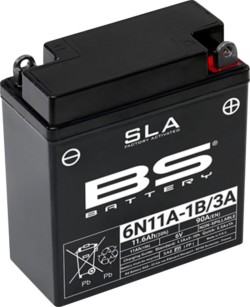 BS Battery SLA Factory-Activated AGM Maintenance-Free Batteries Black 6N11A-1B/3-A AGM Maintenance Free